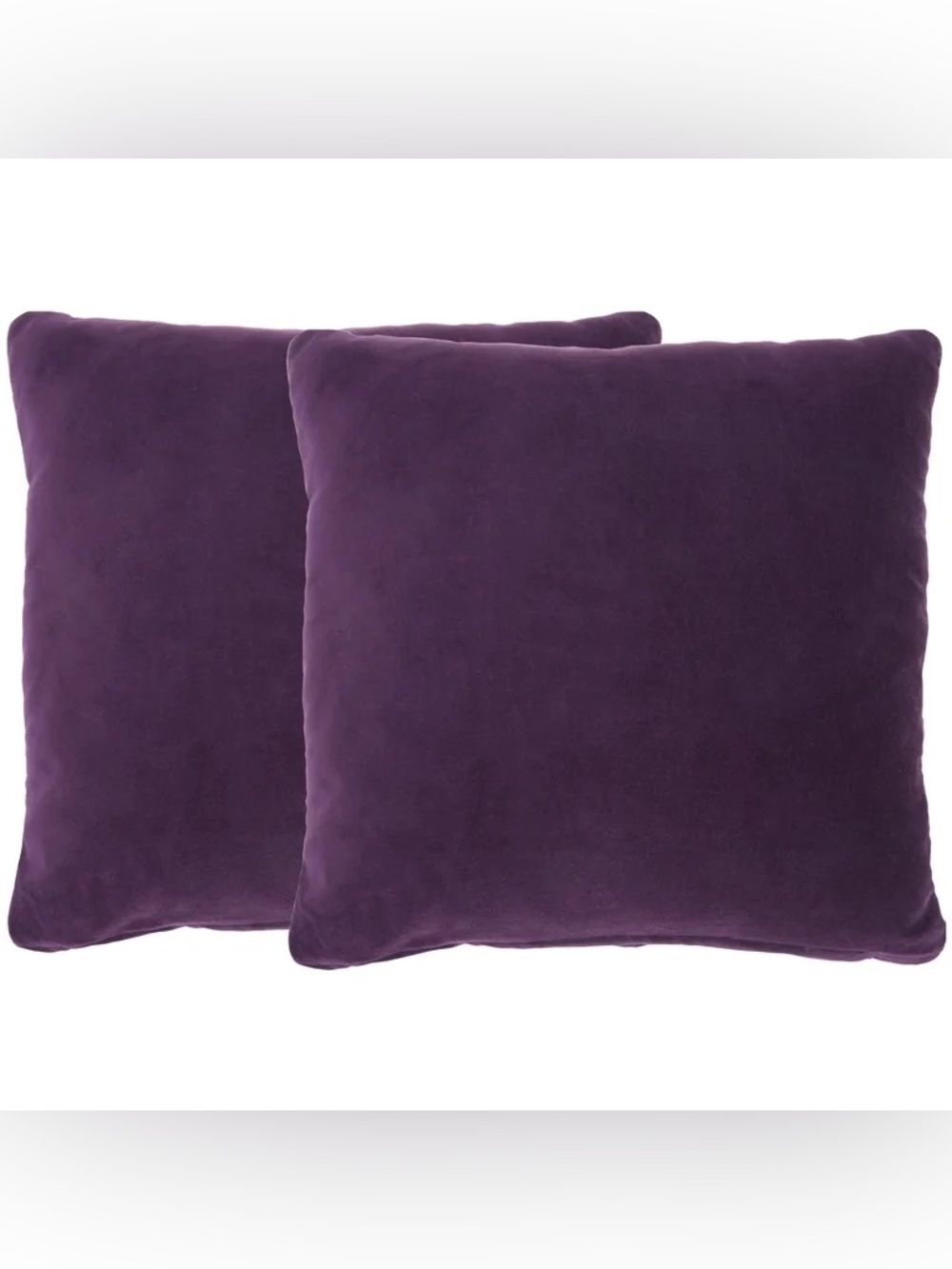 Nourison Life Styles Solid Velvet 2 Pack Purple Decorative Throw Pillow 16 x 16